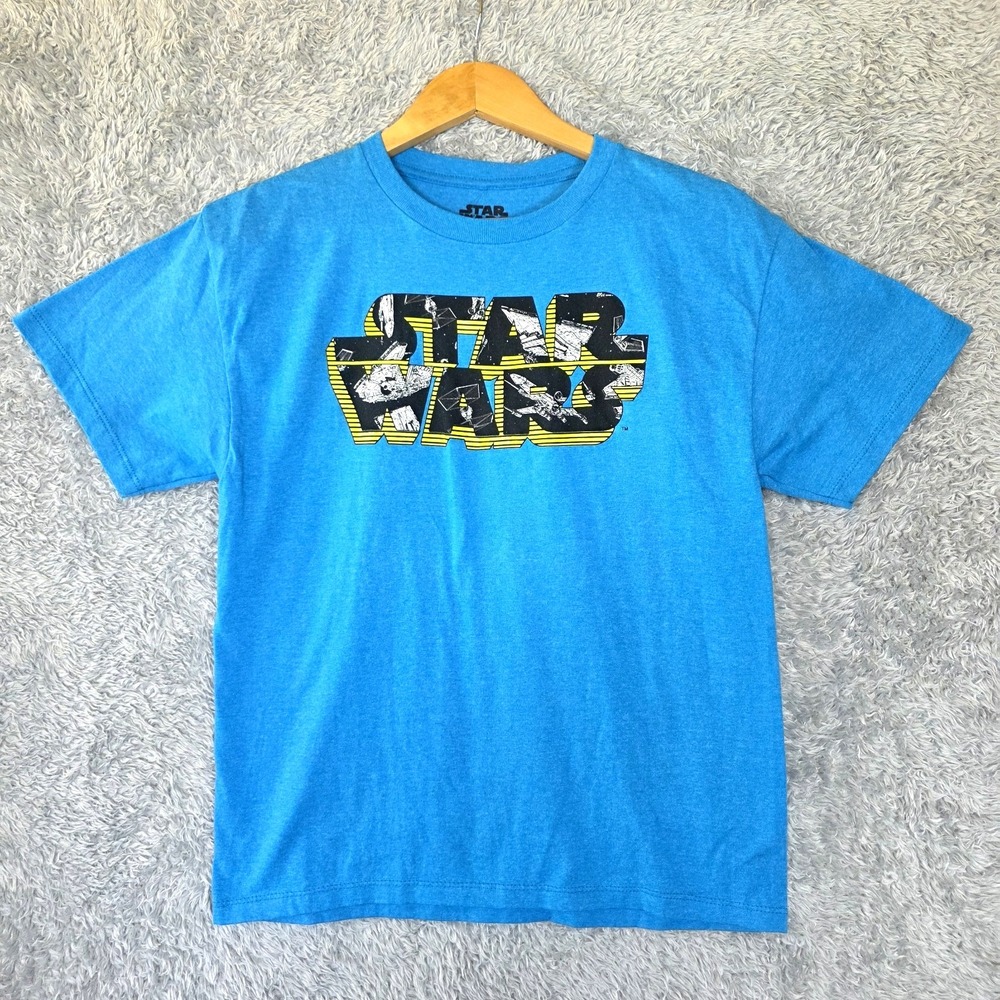 NWT Star Wars Millennium Falcon Logo Shirt Youth Large 14/16 - Blue Fifth Sun
